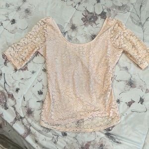 Blush lace top